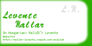 levente mallar business card